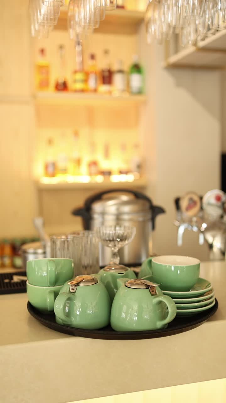 Modern Bar with Tea and Coffee Set