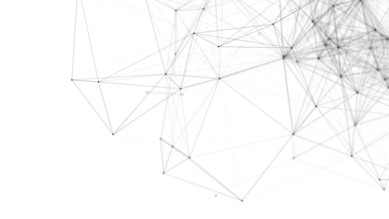 Plexus fantasy abstract technology. Abstract geometric background with moving lines, dots and triangles. Science. Medicine and technology. Loop animations