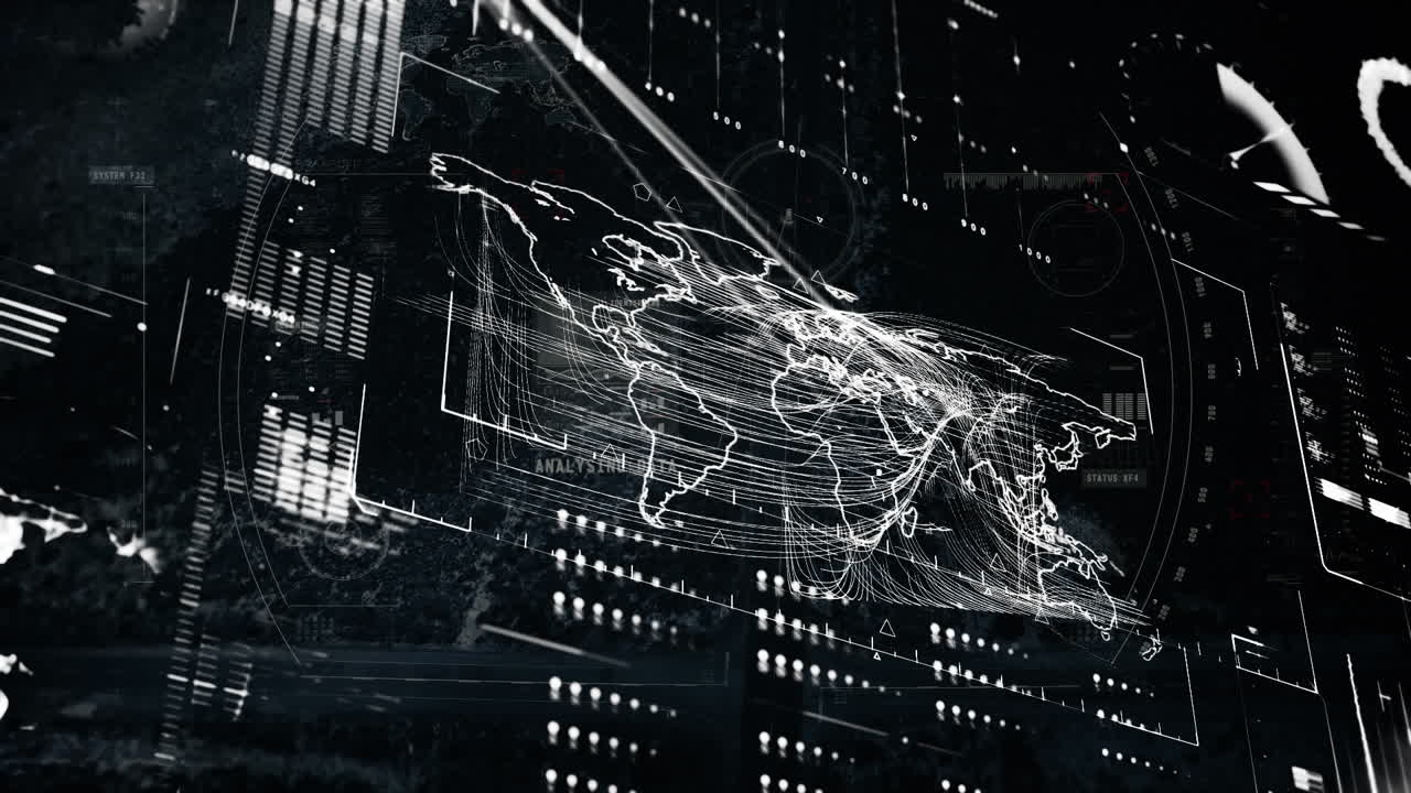 Animation of data processing and scanning on screen