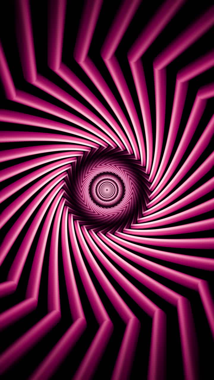 Animazione loop 3D di spirale ipnotica a tunnel incandescente in movimento
