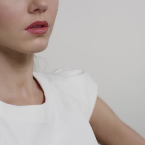 portrait of beautiful young woman with makeup
