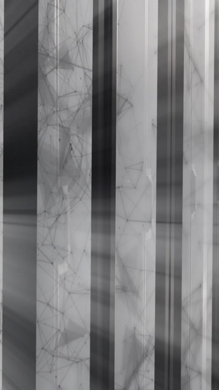 Animation of shapes moving over server room