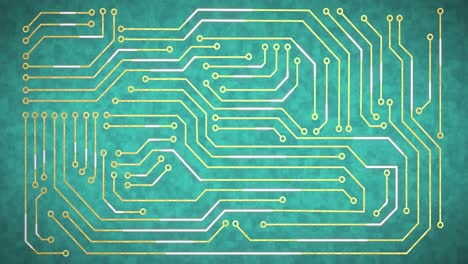 Animation-of-computer-circuit-board-on-blue-background