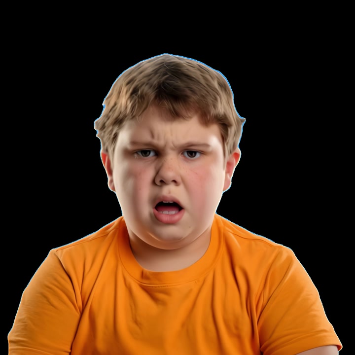 Young Boy Showing Angry, Surprised, and Confused Expressions