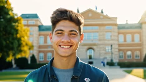 young man on college campus