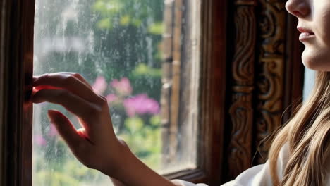 woman at a window