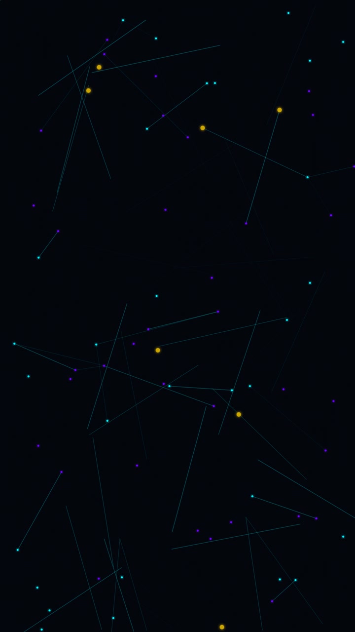 Abstract Digital Network Animation with Moving Dots and Connecting Lines