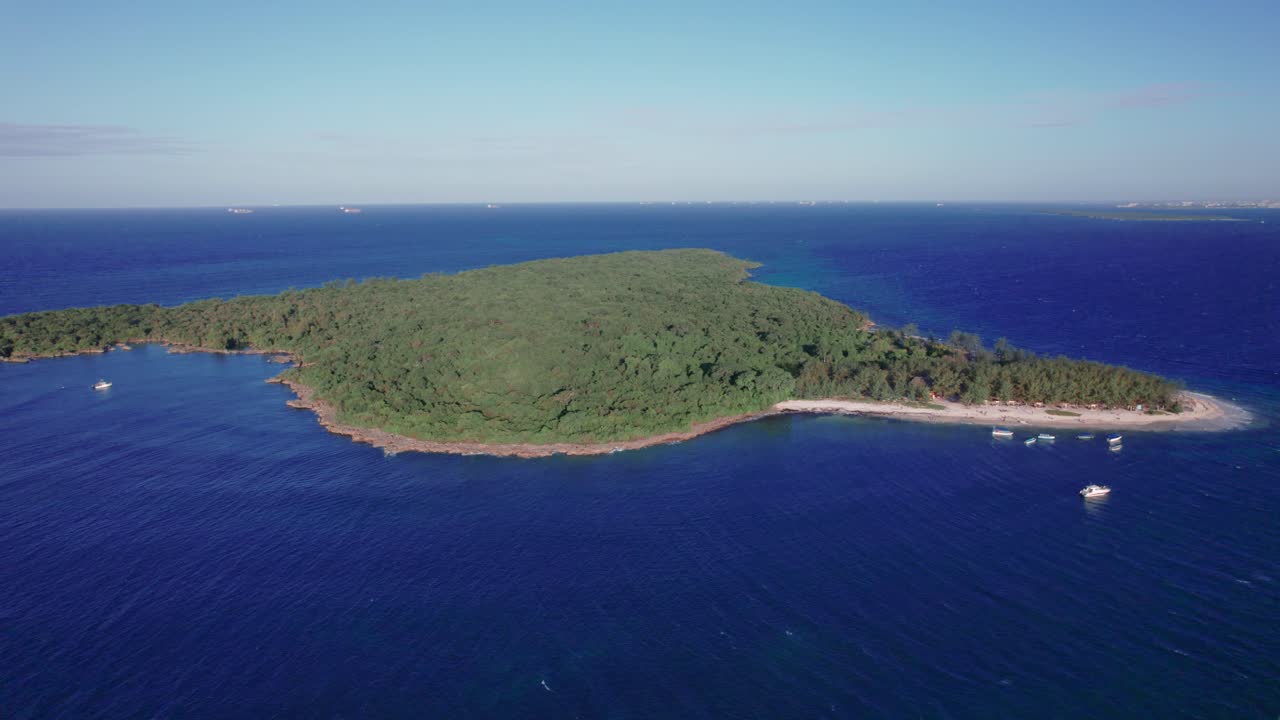Aerial View of Mbudya Island at sunset in Dar Es Salaam, Tanzania
