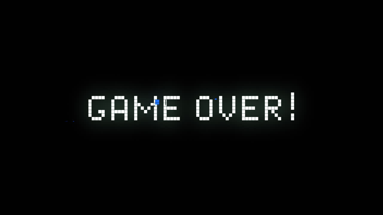 Game over text flickering against black background