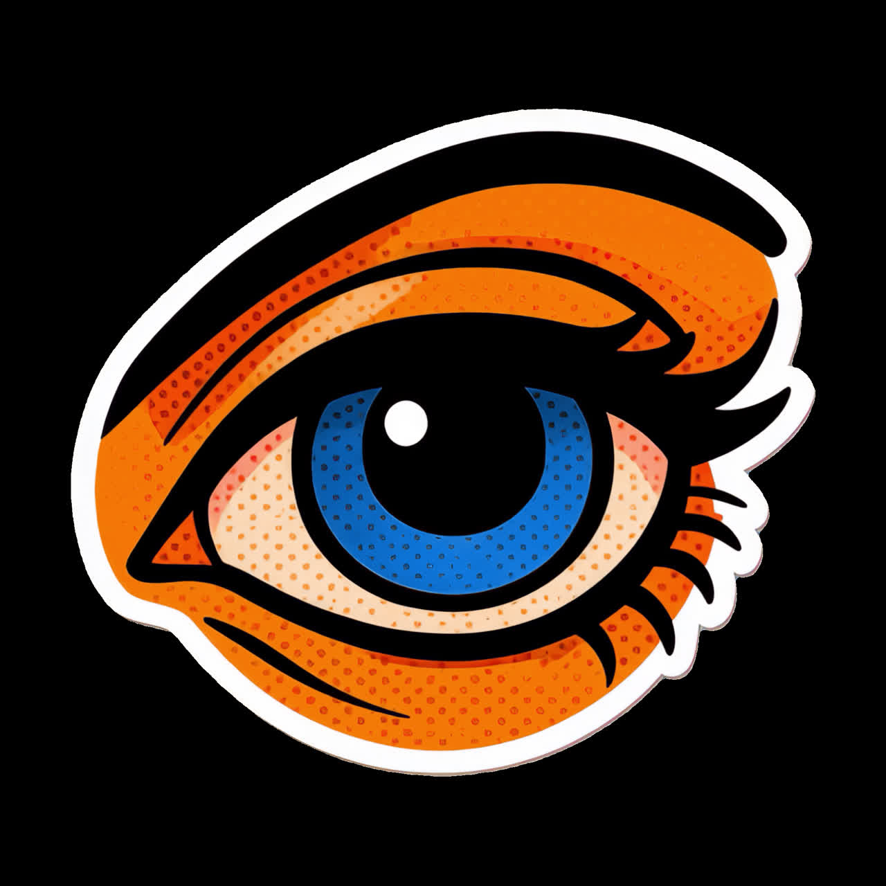 Vibrant cartoon eye sticker animation isolated asset, transparent 4K video, alpha channel, ProRes
