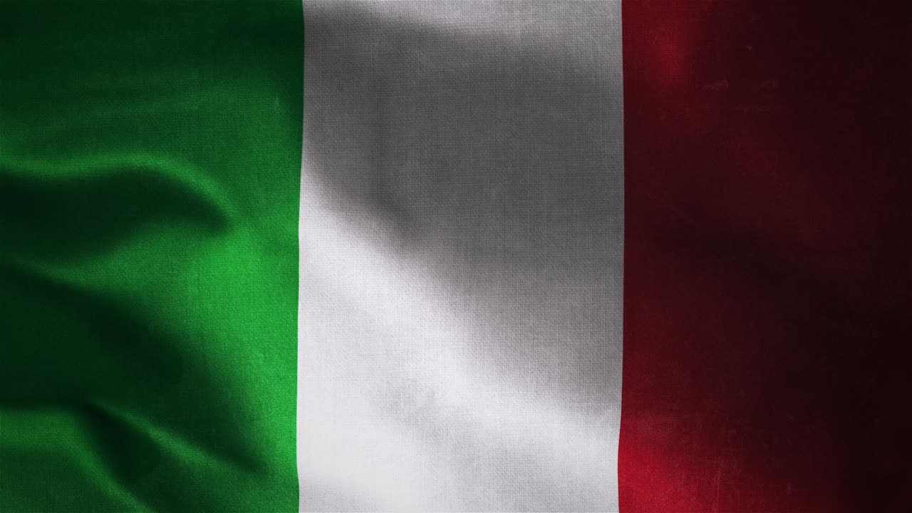 Bandiera italiana che sventola con texture in tessuto