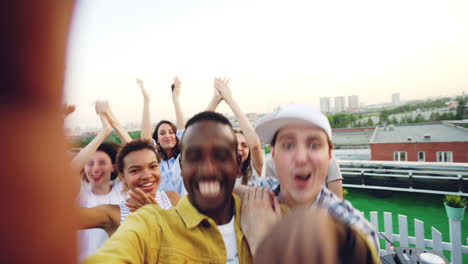 rooftop selfie with friends