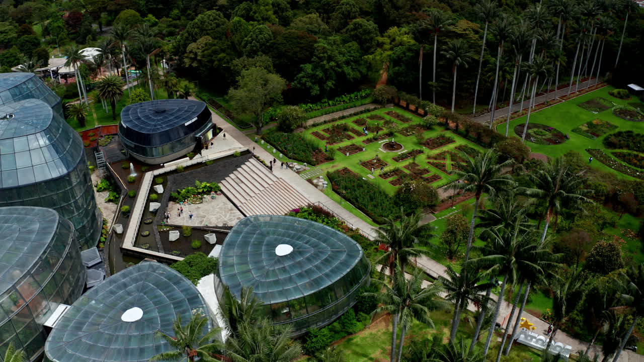 Aerial drone shot of the botanical garden in Bogot&agrave;, Colombia