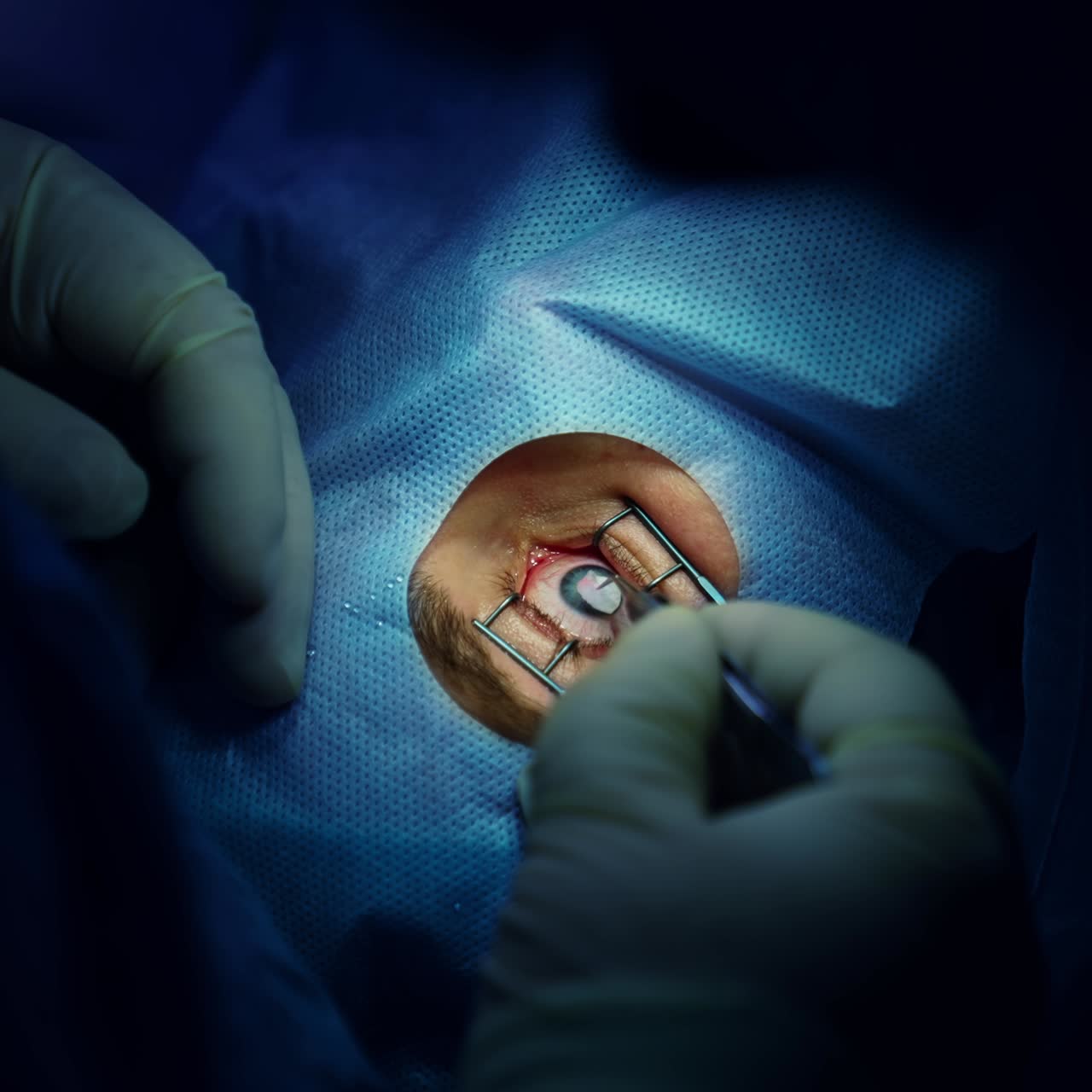 The operation on the eye. Cataract surgery