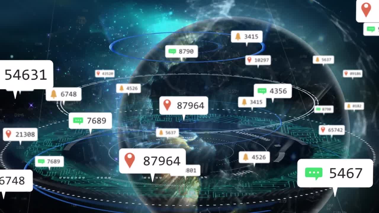 미디어 아이콘의 애니메이션 및 전 세계 및 모양에 대한 범위 스캔