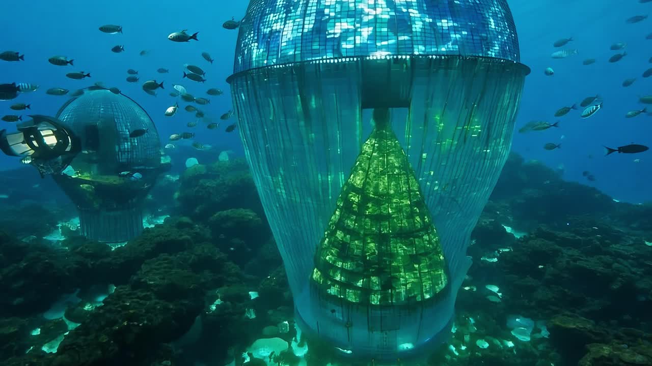 수중 크리스마스 트리 설치