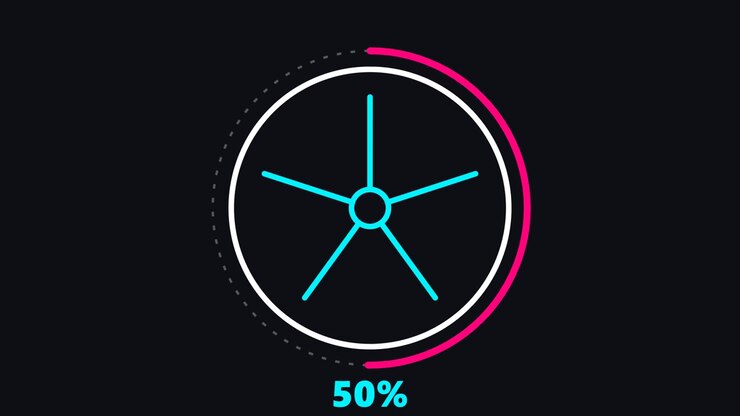 Digital Loading Progress Bar with Circular Percentage Indicator