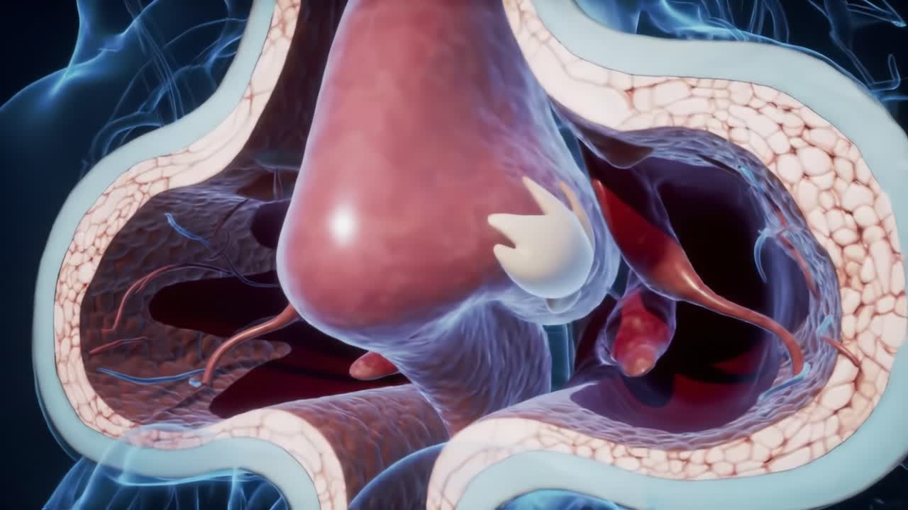 Detailed Anatomical Illustration of the Human Nose: Exploring the Structure and Function of Nasal Cavities and Environment Interaction