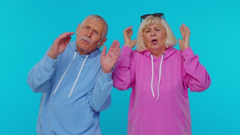 tired senior elderly grandfather grandmother yawning, sleepy lazy bored suffering from lack of sleep