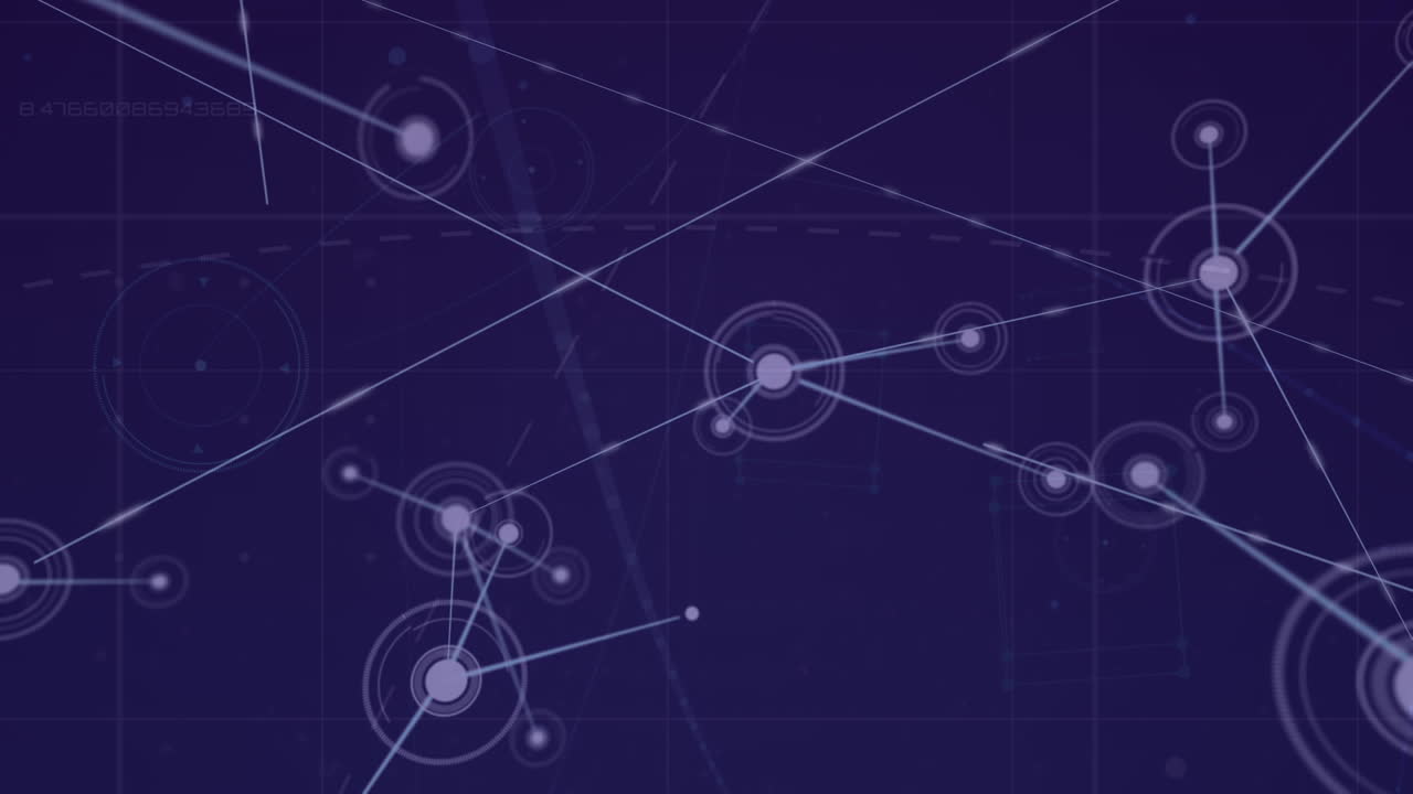 animación de la red de conexiones sobre fondo azul