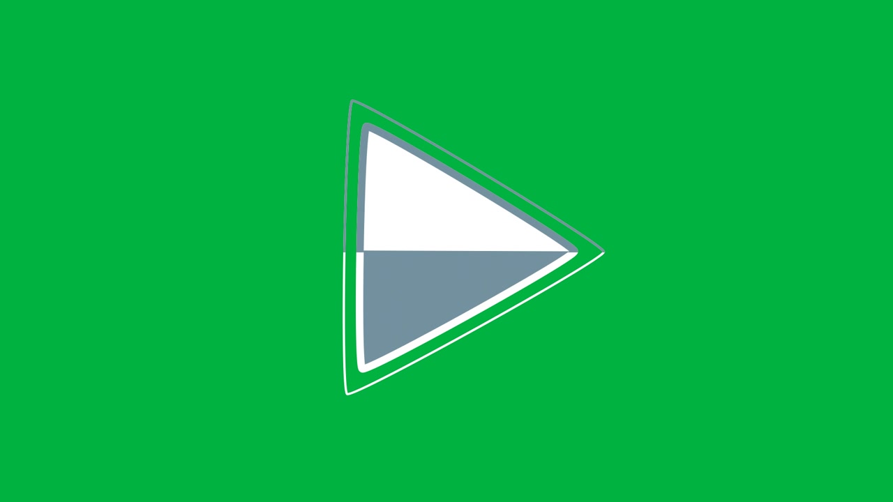 Animation eines blau-weißen Play-Symbols, das auf weißem Hintergrund wackelt.