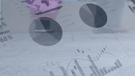 Animation-Der-Datenverarbeitung-Und-Statistik-über-Der-Stadtstraße