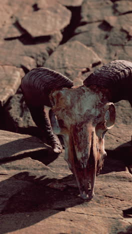 ram skull on cracked earth