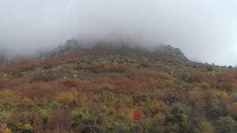 autumn foggy mountain landscape