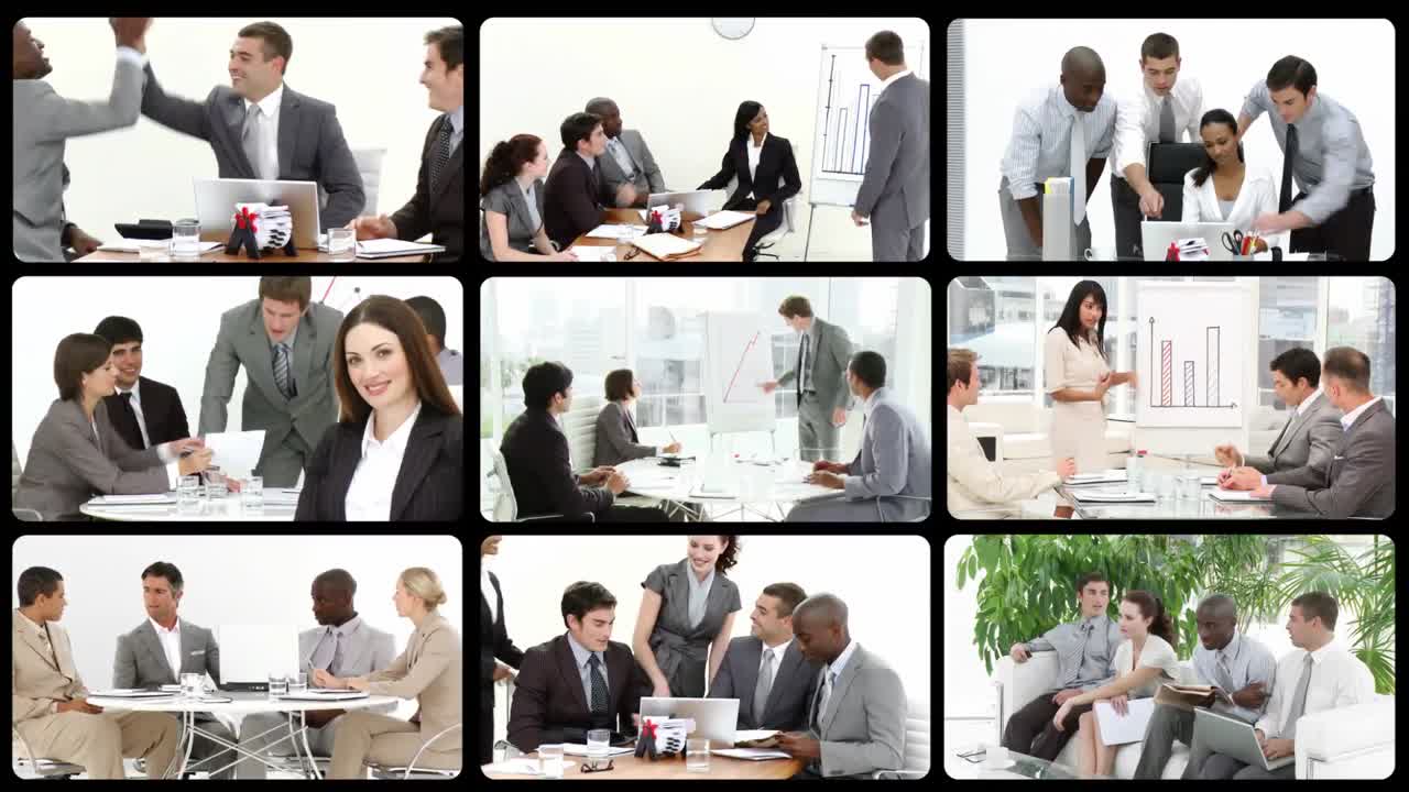 비즈니스 팀의 개념을 제시하는 스 ⁇  애니메이션