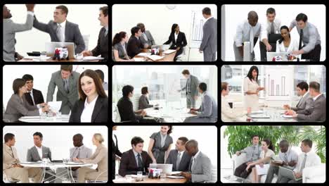 animación de stock de presentar el concepto de equipo de negocios