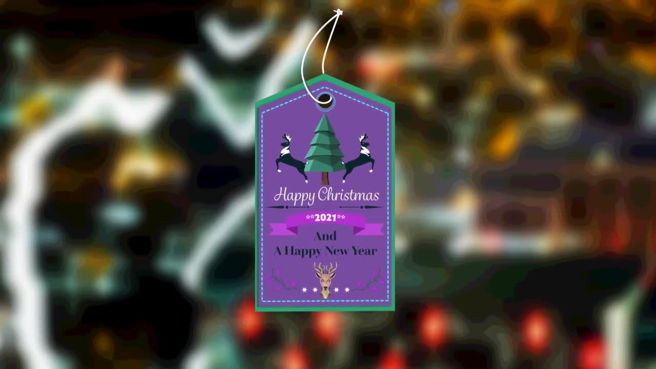 feliz navidad y banner de texto de año nuevo contra la vista aérea del paisaje urbano nocturno