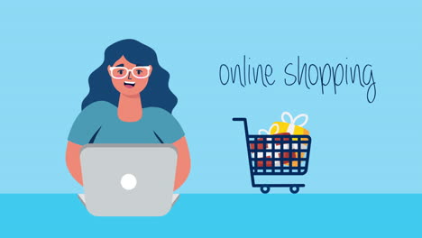 woman shopping online