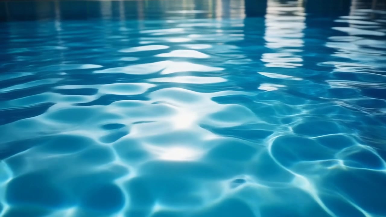 Permukaan Air Biru Beriak di Kolam Renang