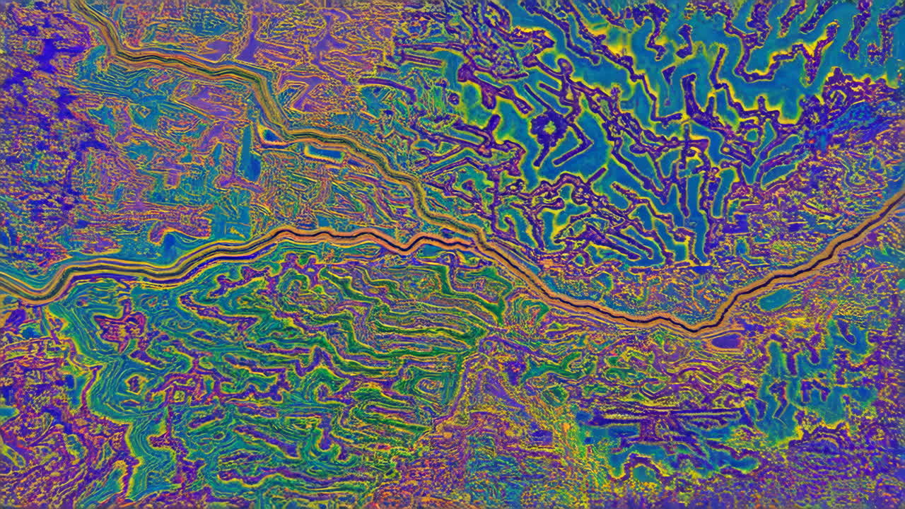 Abstract Psychedelic Patterns with Vibrant Neon Colors