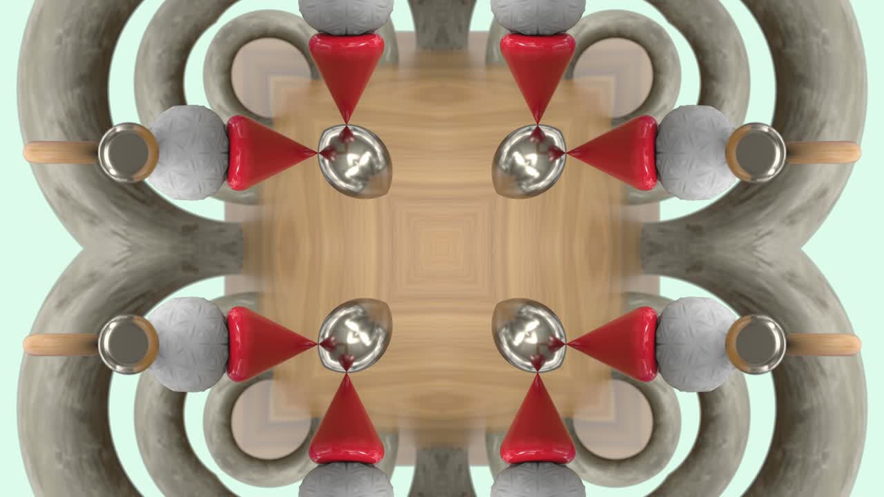 el fondo geométrico abstracto en bucle 3d. kaleidoscopio hipnótico.