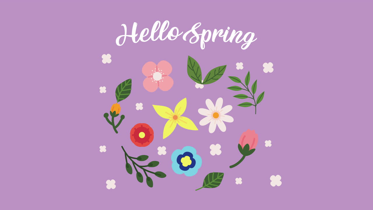 안하세요 봄 꽃 디자인
