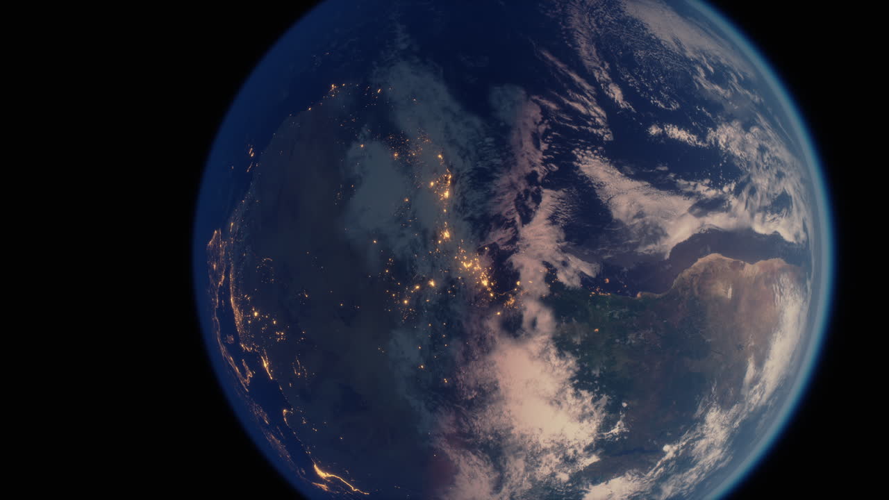 planeta tierra vista del globo desde el espacio que muestra la superficie realista de la tierra y el mapa del mundo