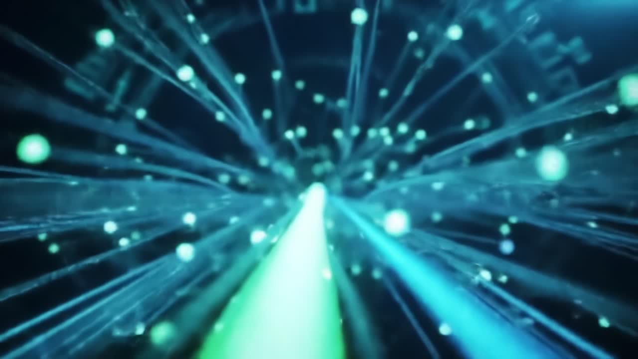 A Spectacular Visualization of Light and Data Flow: Discover the Intricacies of Fiber Optics and Digital Transmission in a Stunning Display of Connectivity
