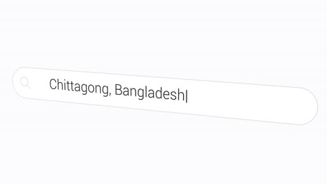 búsqueda de chittagong, bangladesh en el navegador de la computadora