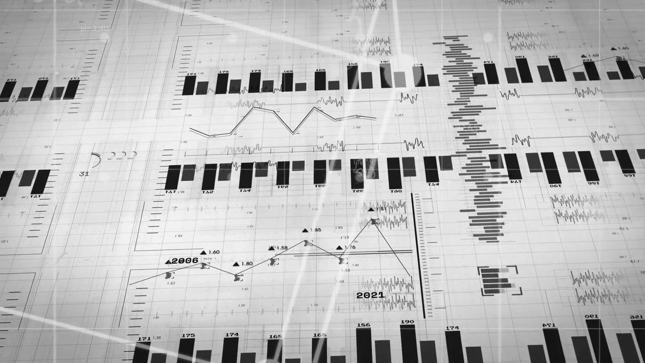 Initial bars rising sliding labeled bars as nodes animating before transforming rotating dashboard