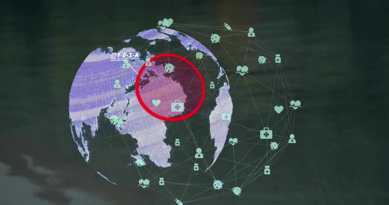 Animazione di globo e rete di connessioni