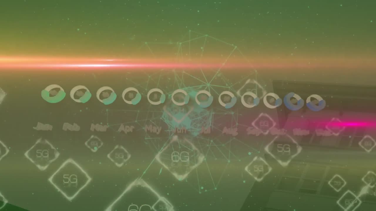 조명, 6g, 건물 위의 지구.