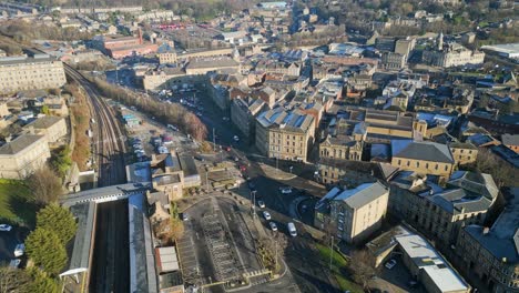 busy urban uk town in yorkshire