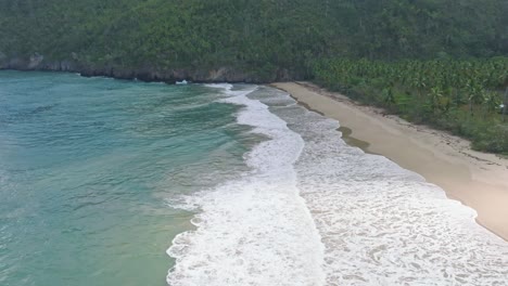 drone shot of el valle beach in samana, dominican republic