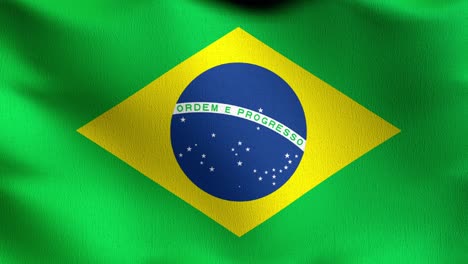 bucle sin costura 4k vdo. bandera nacional de brasil soplando en el viento aislado. diseño abstracto patriótico oficial. ilustración de renderización 3d del símbolo del signo ondulante.