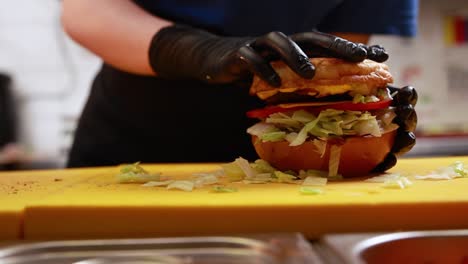 preparing a delicious burger