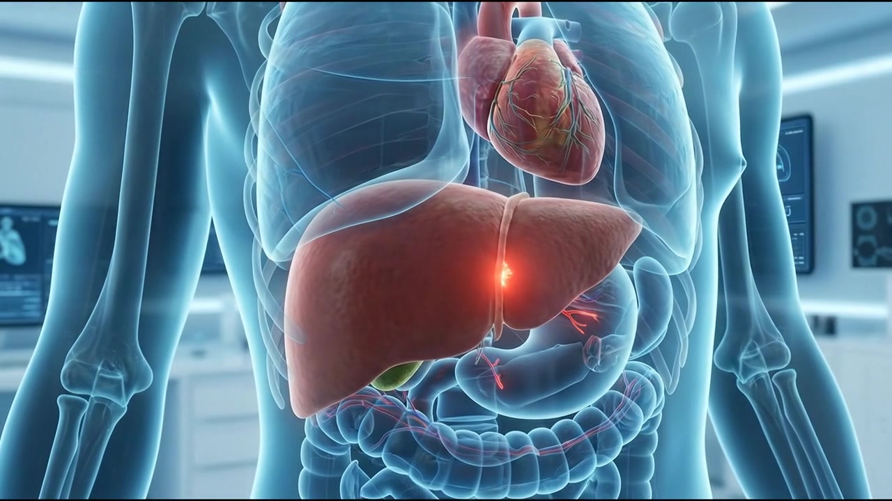 Human Organ Anatomy Medical Visualization With Highlighted Internal Structure