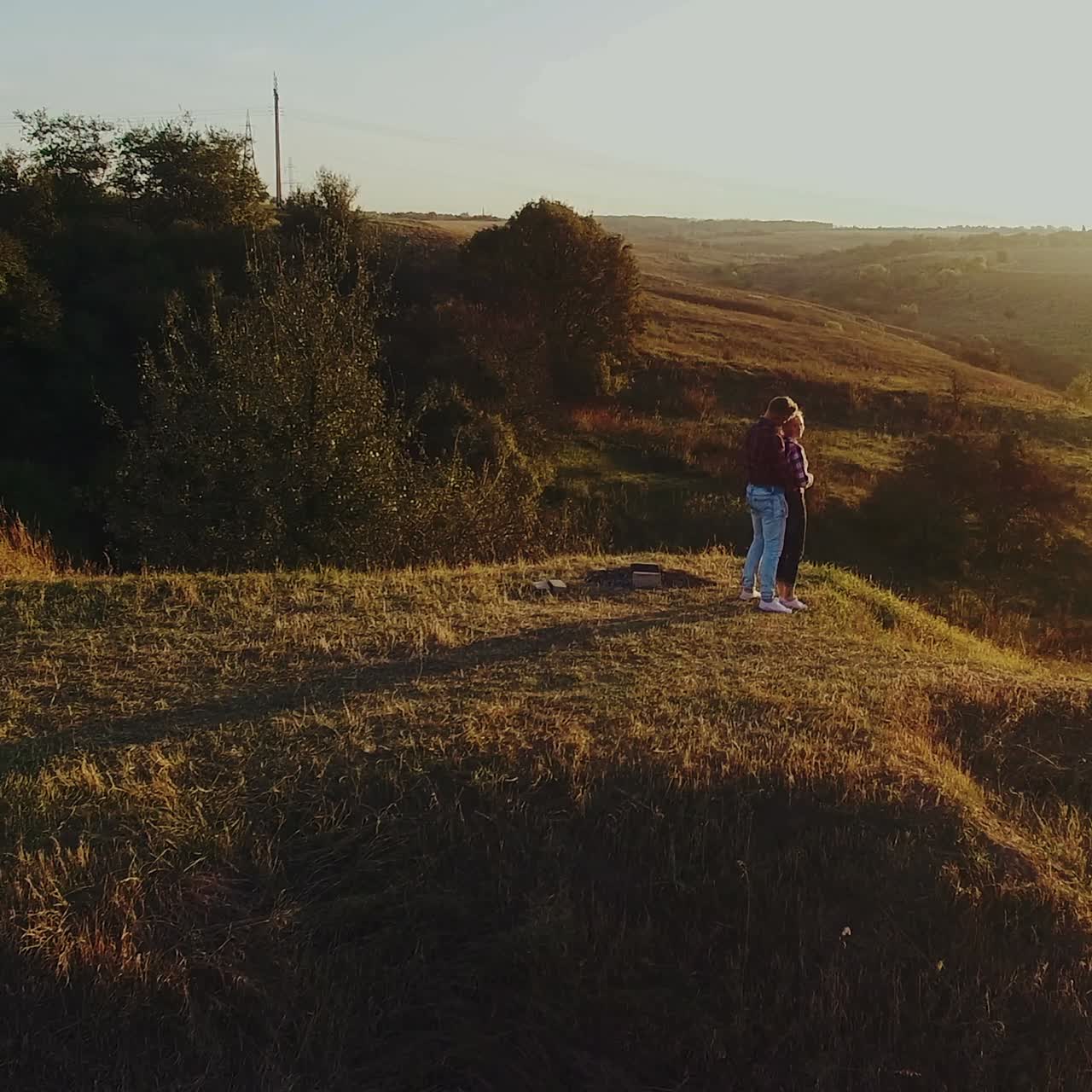 Couple Hold Each Other And Kiss