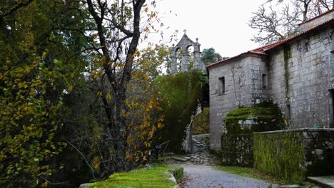 Ancient-San-Pedro-de-Rocas-monastery,-Esgos,-Spain