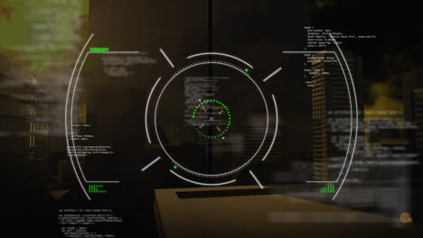 Animation-of-scope-scanning-and-data-processing-over-cityscape